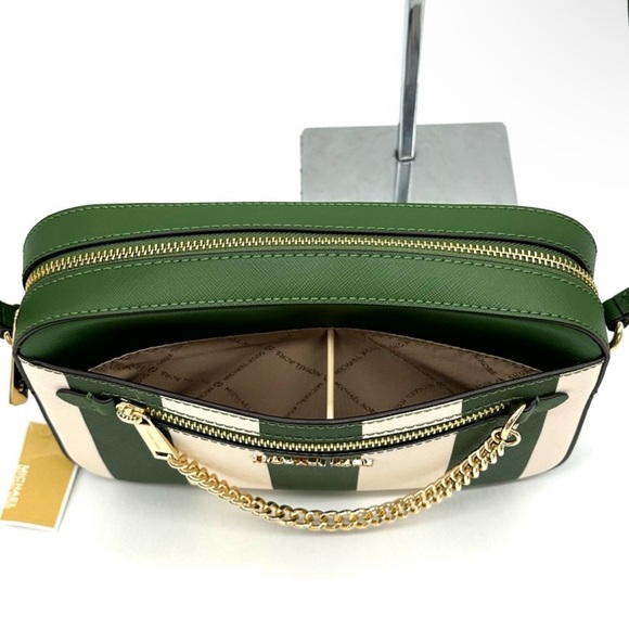 Michael Kors Large EW Zip Chain Xbody Crossbody Bag Green Multi - Picture 9 of 11